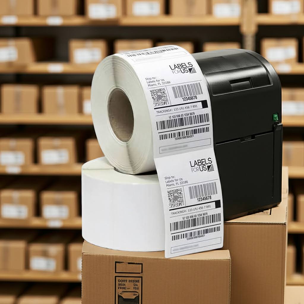 100x150 mm (4x6 Inch) Direct Thermal Barcode Labels - 400 Stickers Per Roll - Self-Adhesive Shipping Labels - Image 3